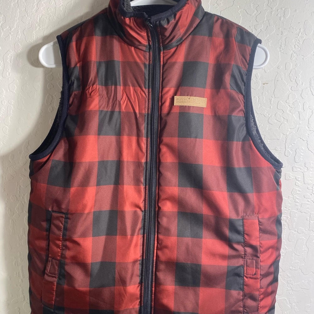 Reversible plaid vest